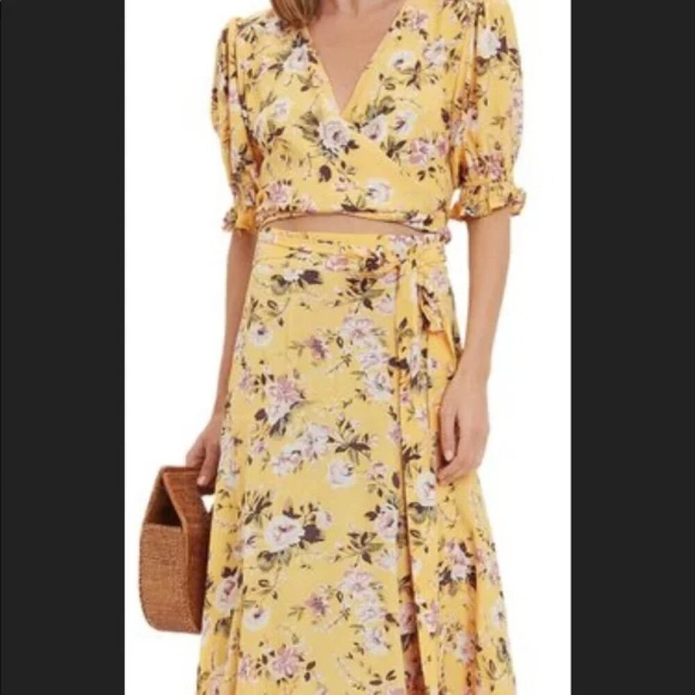 Women Faithfull the Brand Mali Yellow Floral (Item-5) 2Pc Set Crop Top/4 Skirt/6